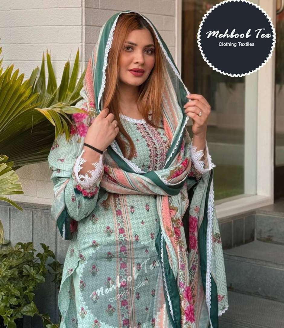 D No 1318 Sahnaz self embroidered vol 2 Mehbbob tex